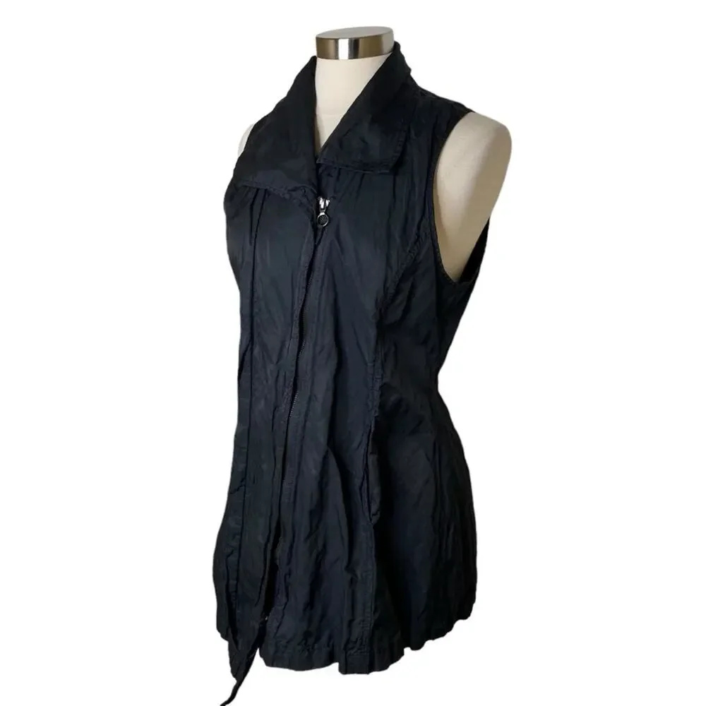 Stella Carakasi‎ Black Full Zip Vest Metallic Flecks Women’s Medium Minimalist - Picture 6 of 11